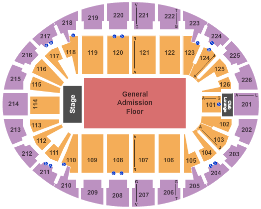 SNHU Arena Seating Chart: End Stage -- GA Floor