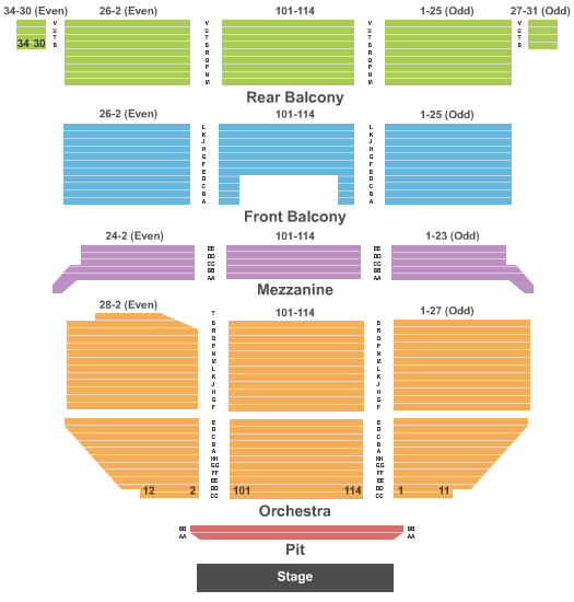 Saban Theatre Seating Chart