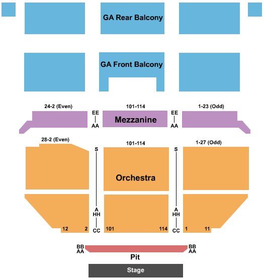 Mystic Lake Showroom Tickets Seating Chart