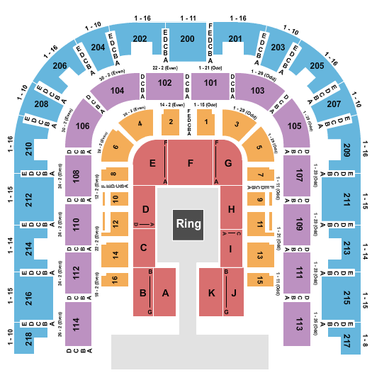 Sacramento Memorial Auditorium Seating Chart: Boxing 2
