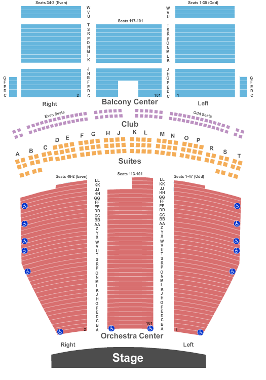 Saenger Theatre - New Orleans Seating Chart: Endstage