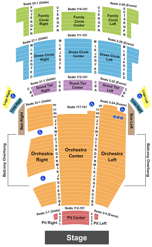 Pensacola Symphony Saenger Theatre - FL Seating Chart