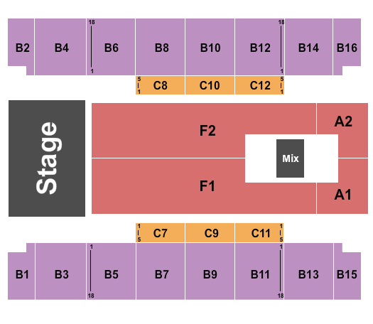 Salem Civic Center Seating Chart: Endstage 2B