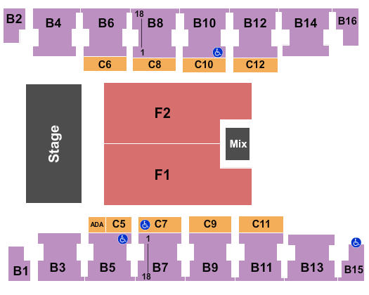 Salem Civic Center Seating Chart: End Stage 2