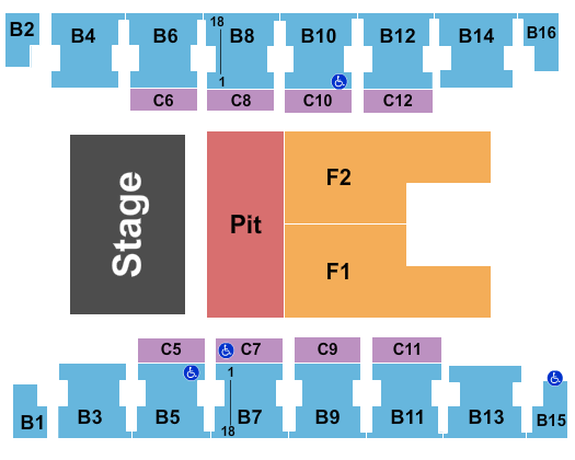 Salem Civic Center Seating Chart: Endstage GA Pit 2