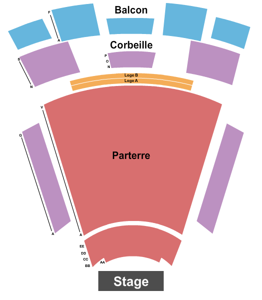 Salle Albert-rousseau Seating Chart: End Stage