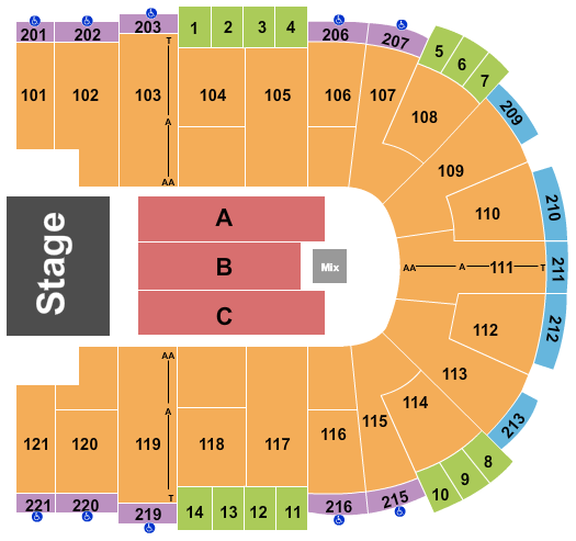 Sames Auto Arena Seating Chart: End Stage 3