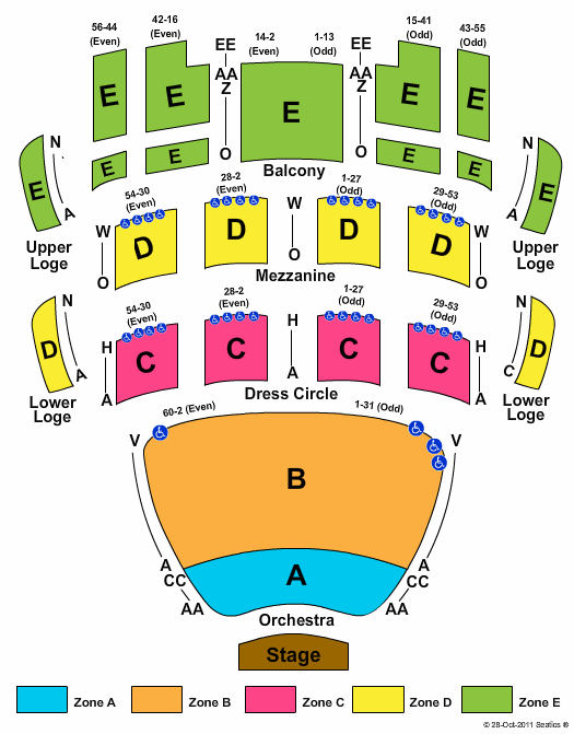 San Diego Civic Theater Seating Map HELPFUL PICTURE. ULOGR1, row F