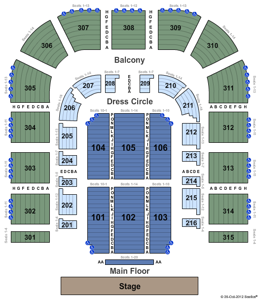 San Diego Civic Center Seating Chart