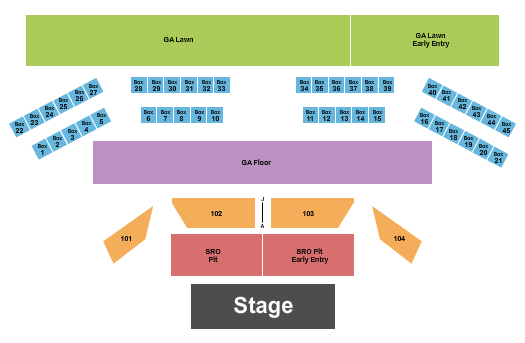 Sand Mountain Park & Amphitheater Seating Chart: Endstage SRO w/ GA Floor