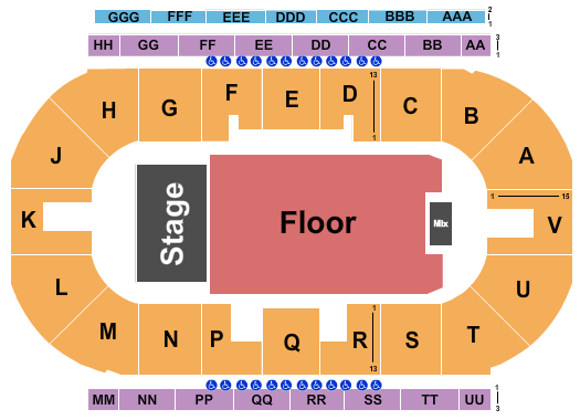 Sandman Centre Seating Chart: John Mellencamp