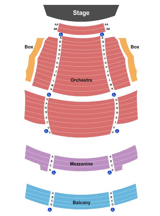 Sandra Levine Theatre at Queens University of Charlotte Seating Chart: End Stage