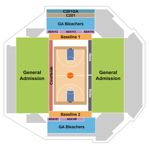 Sanford Pentagon Seating Chart: Basketball GA