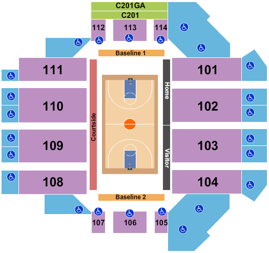 Sanford Pentagon Seating Chart: Basketball 2