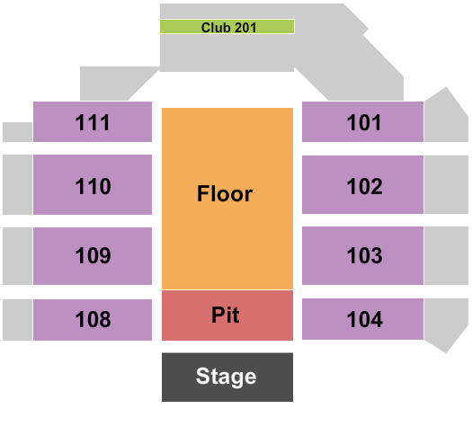 Sanford Pentagon Seating Chart: Endstage Pit/Floor