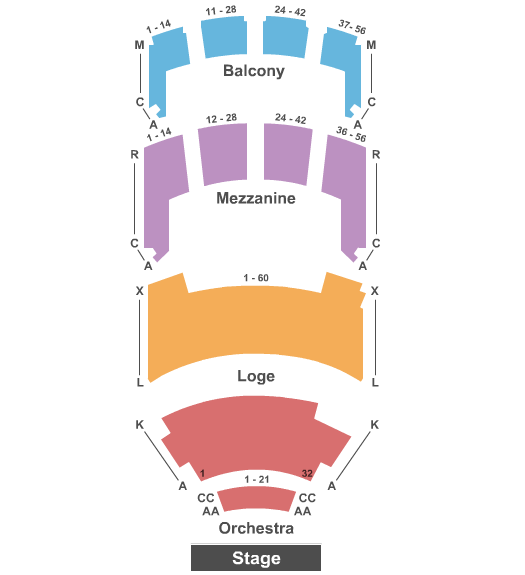 Sangamon Auditorium Seating Chart: End Stage