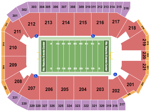 Rio Rancho Events Center Seating Chart: Indoor Football