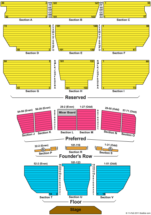 Santa Barbara Bowl Seating Map