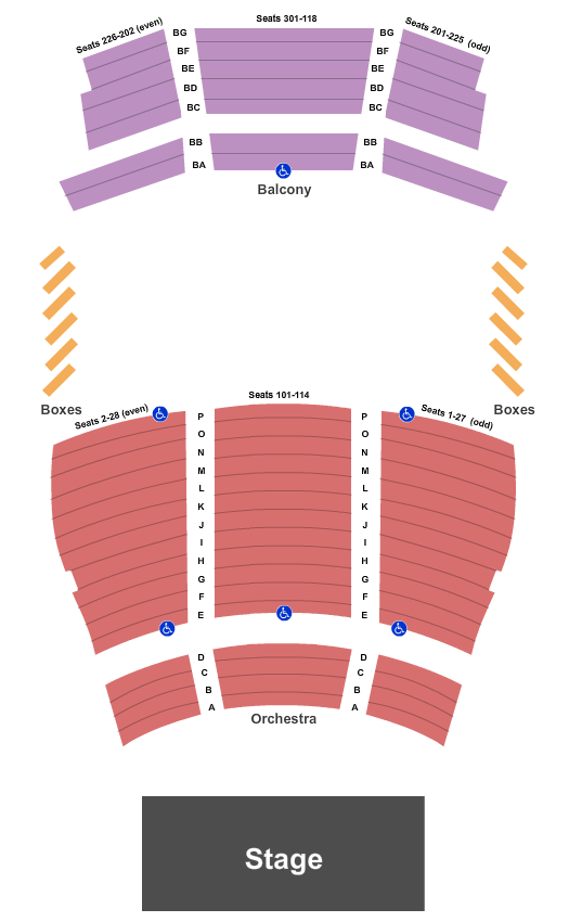 Santa Clarita Performing Arts Center At College of the Canyons Seating Chart: End Stage