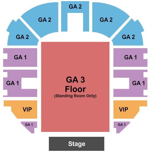 Santa Cruz Civic Auditorium Seating Chart: End Stage GA Floor