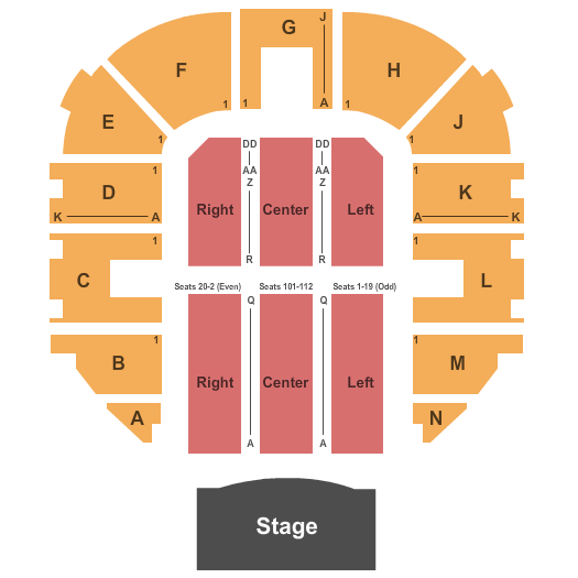 Santa Cruz Civic Auditorium Seating Chart: End Stage