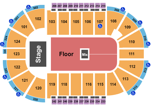 Santander Arena Seating Chart: End Stage GA