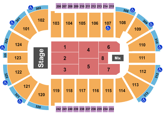 Santander Arena Seating Chart: Endstage 1-8