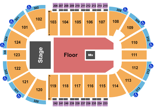 Santander Arena Seating Chart: Endstage Floor