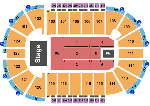 Santander Arena Seating Chart: Endstaga GA Pit