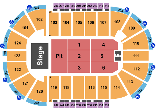 Santander Arena Seating Chart: Endstage Pit 2