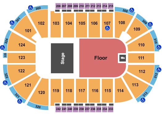 Santander Arena Seating Chart: Half House GA Flr