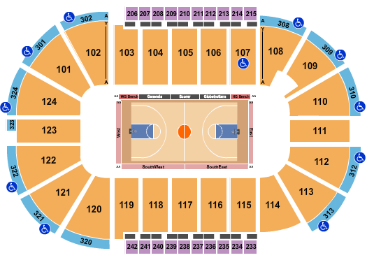 Santander Arena Seating Chart: Harlem Globetrotters