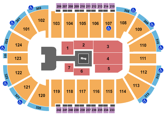 Santander Arena Seating Chart: Wrestling