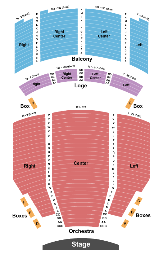 Santander Performing Arts Center Seating Chart: Comedy 2