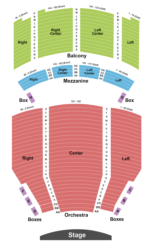 Santander Performing Arts Center Seating Chart: Endstage w/ Mezz