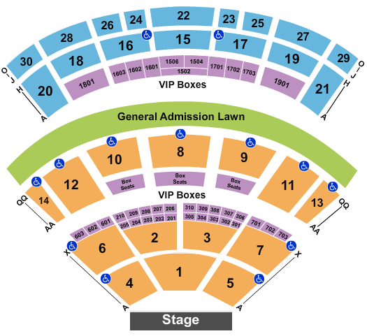 Saratoga Performing Arts Center Seating Chart
