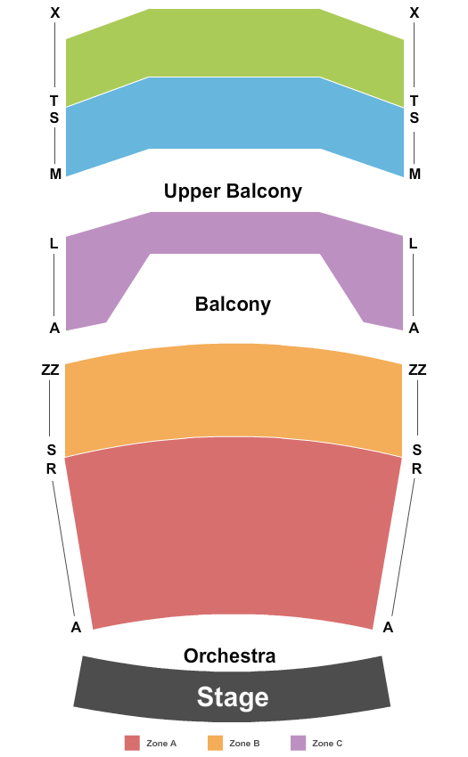 Saroyan Theatre - Fresno Convention Center Seating Chart: Theatre Int Zone