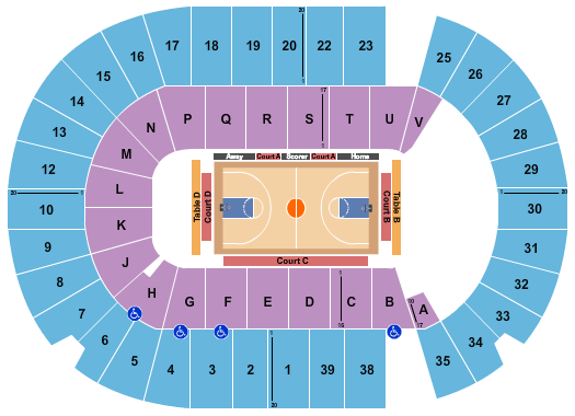 SaskTel Centre Seating Chart: Basketball 2