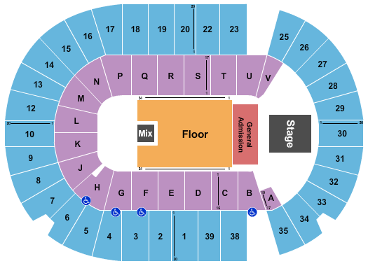 SaskTel Centre Seating Chart: Endstage GA Pit Floor