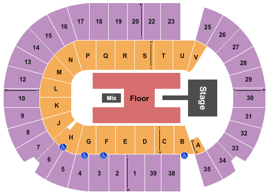 SaskTel Centre Seating Chart: Maroon 5-2