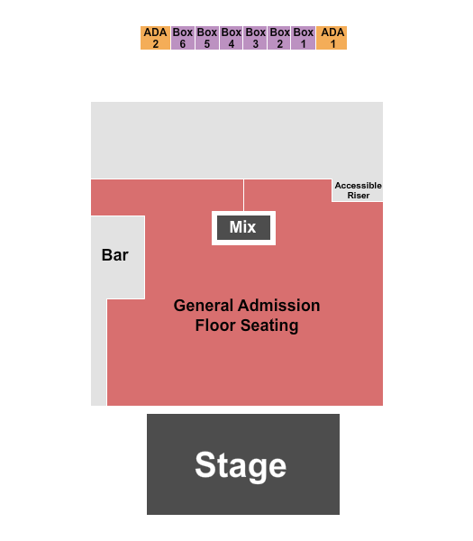 Satellite Music Hall Seating Chart: GA Seated/Boxes