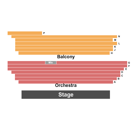 Schneider Theater at Bloomington Center for the Arts Seating Chart: End Stage