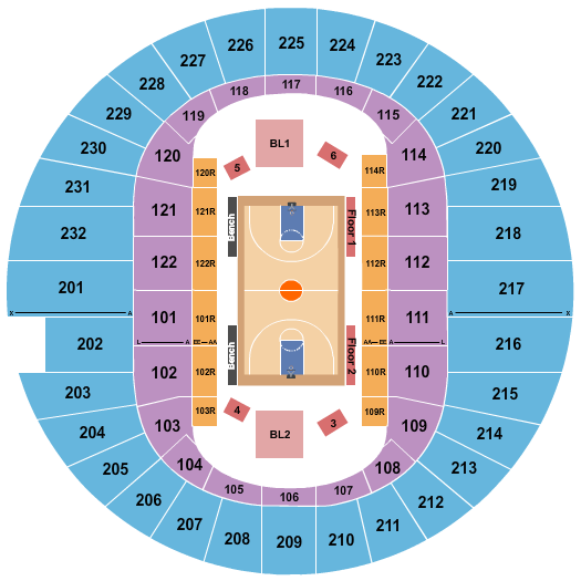 Scope Arena Seating Chart: Basketball 2