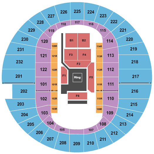 Scope Arena Seating Chart: Boxing