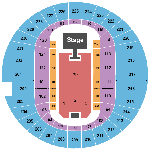 Scope Arena Seating Chart: Endstage GA Pit W/ Catwalk & Risers