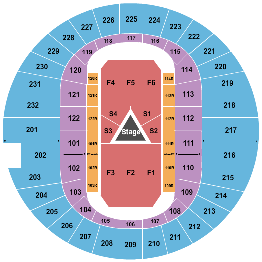 Scope Arena Seating Chart: Center Stage