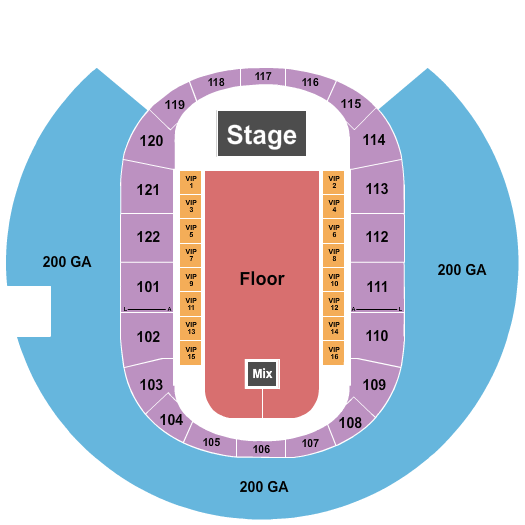 Scope Arena Seating Chart: Endstage 200GA/Floor/VIP