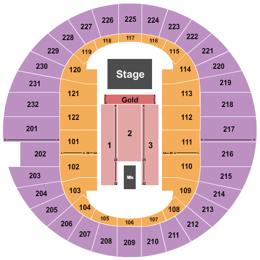 Scope Arena Seating Chart: Endstage Gold Front 4