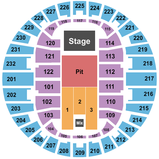 Scope Arena Seating Chart: Endstage Pit
