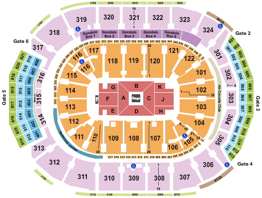 Scotiabank Arena Seating Chart: Center Stage 2
